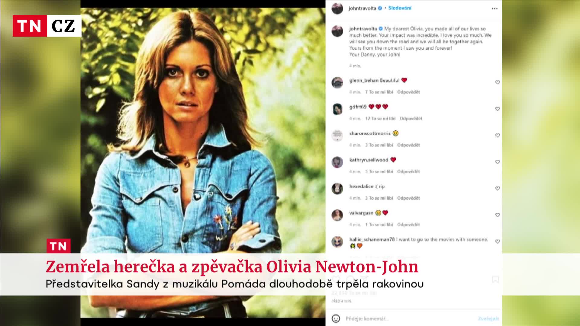 Zemřela herečka a zpěvačka Olivia Newton-Johnová. Zazářila v legendární Pomádě