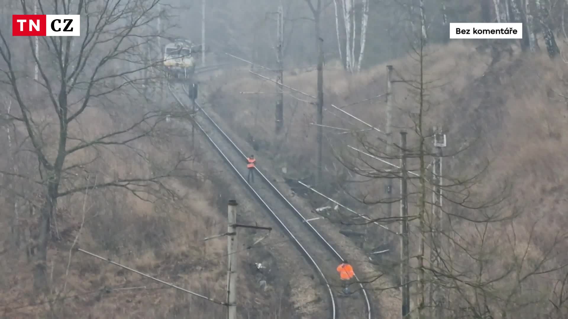 U Jihlavy narazila lokomotiva do stromu. Vlaky neprojedou nejméně do pondělí