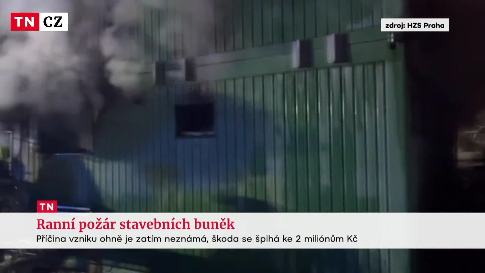 V pražském Šeberově museli zasahovat hasiči. Hořeli tam stavební buňky