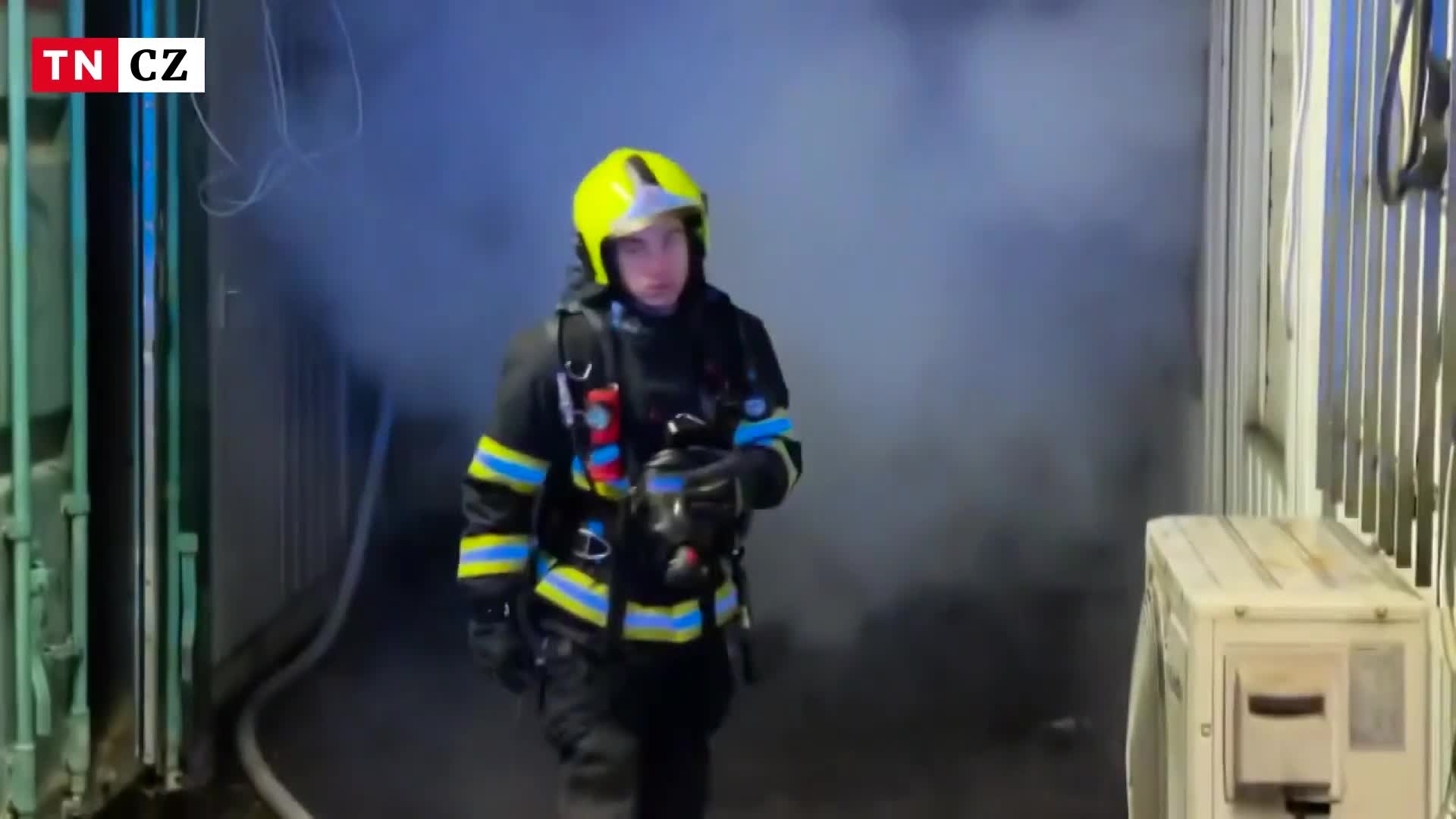 Požár na stavbě v Praze