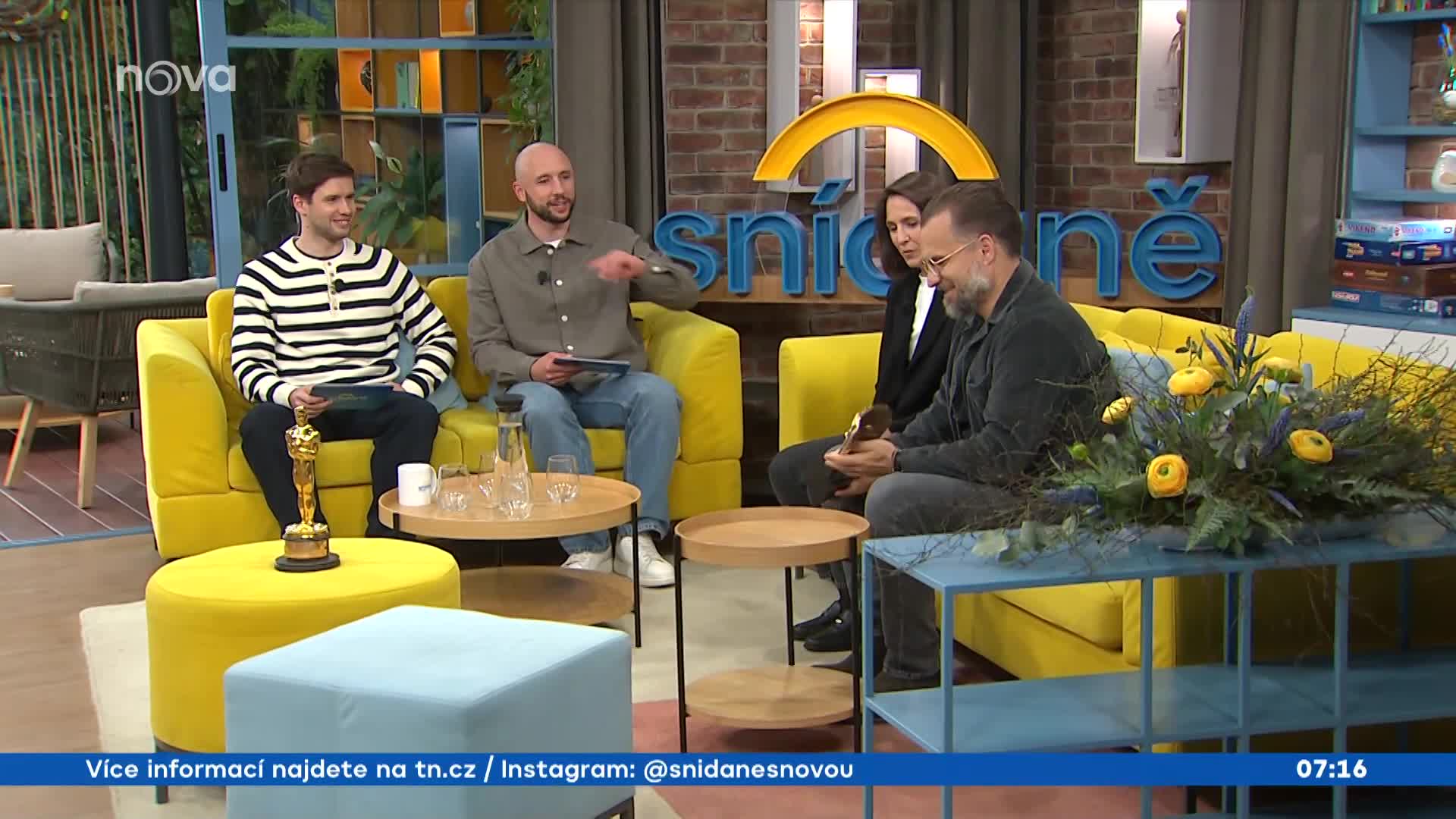 Oscar dorazil do Snídaně s Novou. Přivezl ho režisér MasterChefa