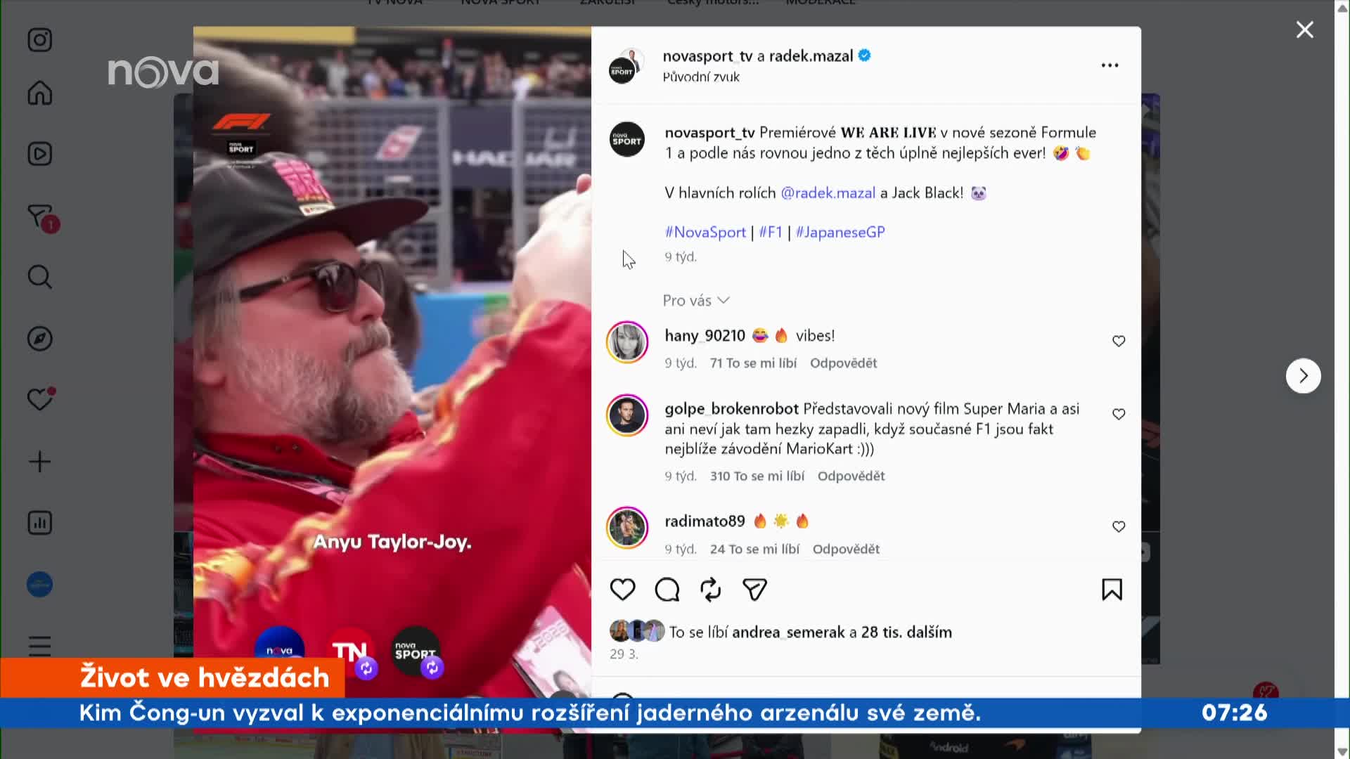 Neskutečný zážitek: Moderátor Nova Sport vyzpovídal Jacka Blacka